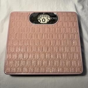 Vintage BORG Bathroom Scale Pink Lilac Woven Working